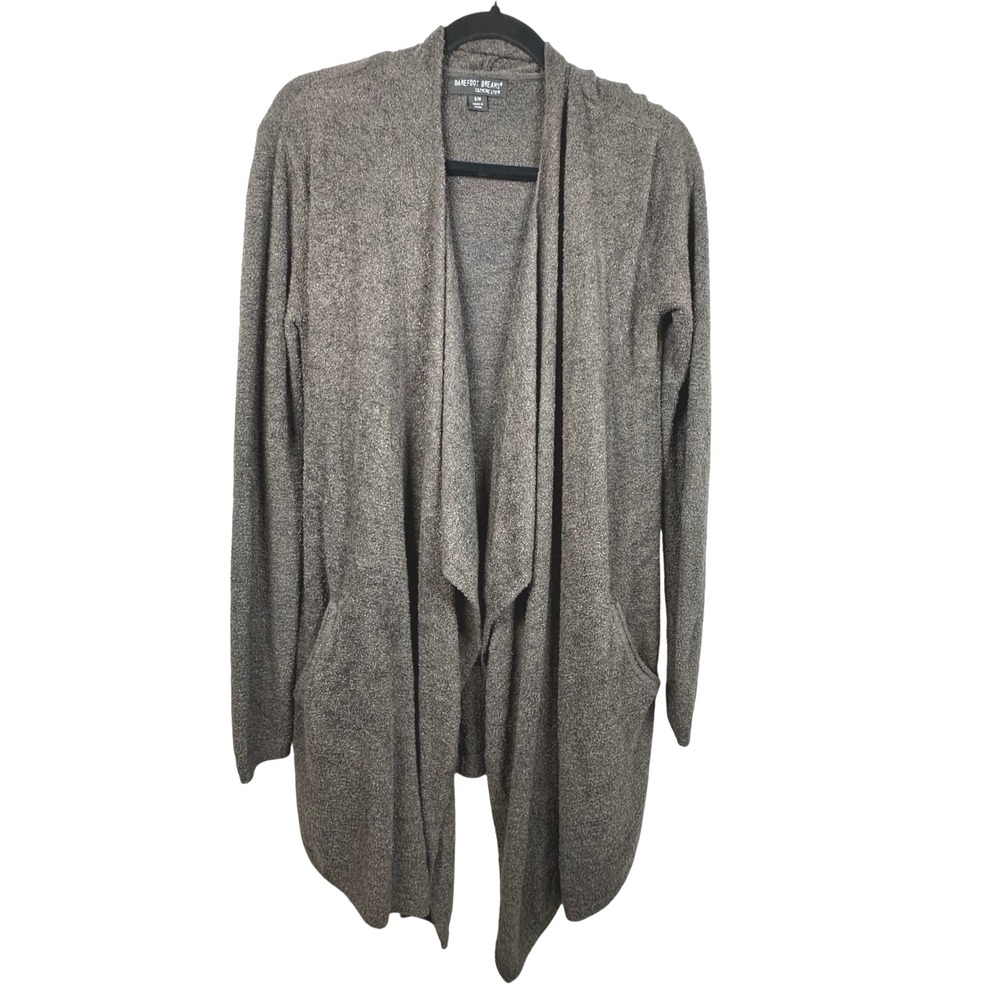 Barefoot Dreams CozyChic Lite Cardigan Sweater Wrap Brown S M Style 903